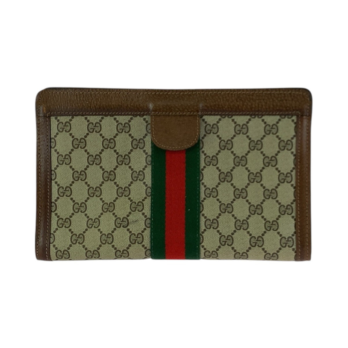 23279
GUCCI グッチ ヴィンテージ オールドグッチ シェリーライン ベージュ ブラウン GGスプリームキャンバス / レザー クラッチバッグ セカンドバッグ メンズ AB28