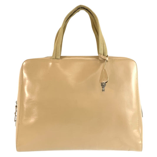 23282
PRADA プラダ ベージュ シルバー金具 レザー トートバッグ ハンドバッグ レディース AB35