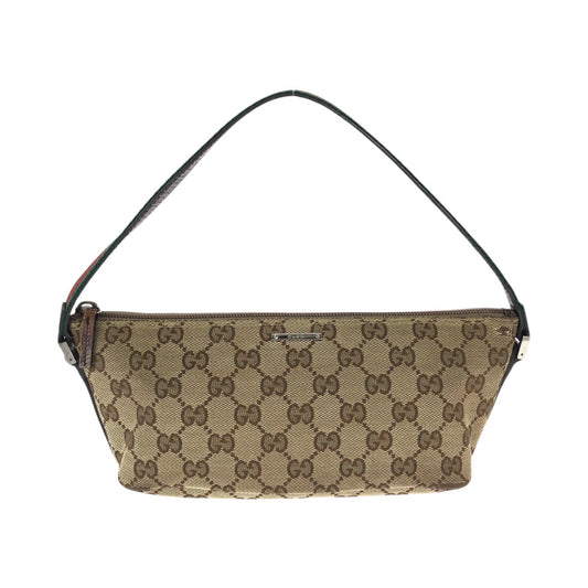 23283
GUCCI グッチ シェリーライン ベージュ シルバー金具 GGキャンバス / レザー 141809 ハンドバッグ アクセサリーポーチ レディース AB28