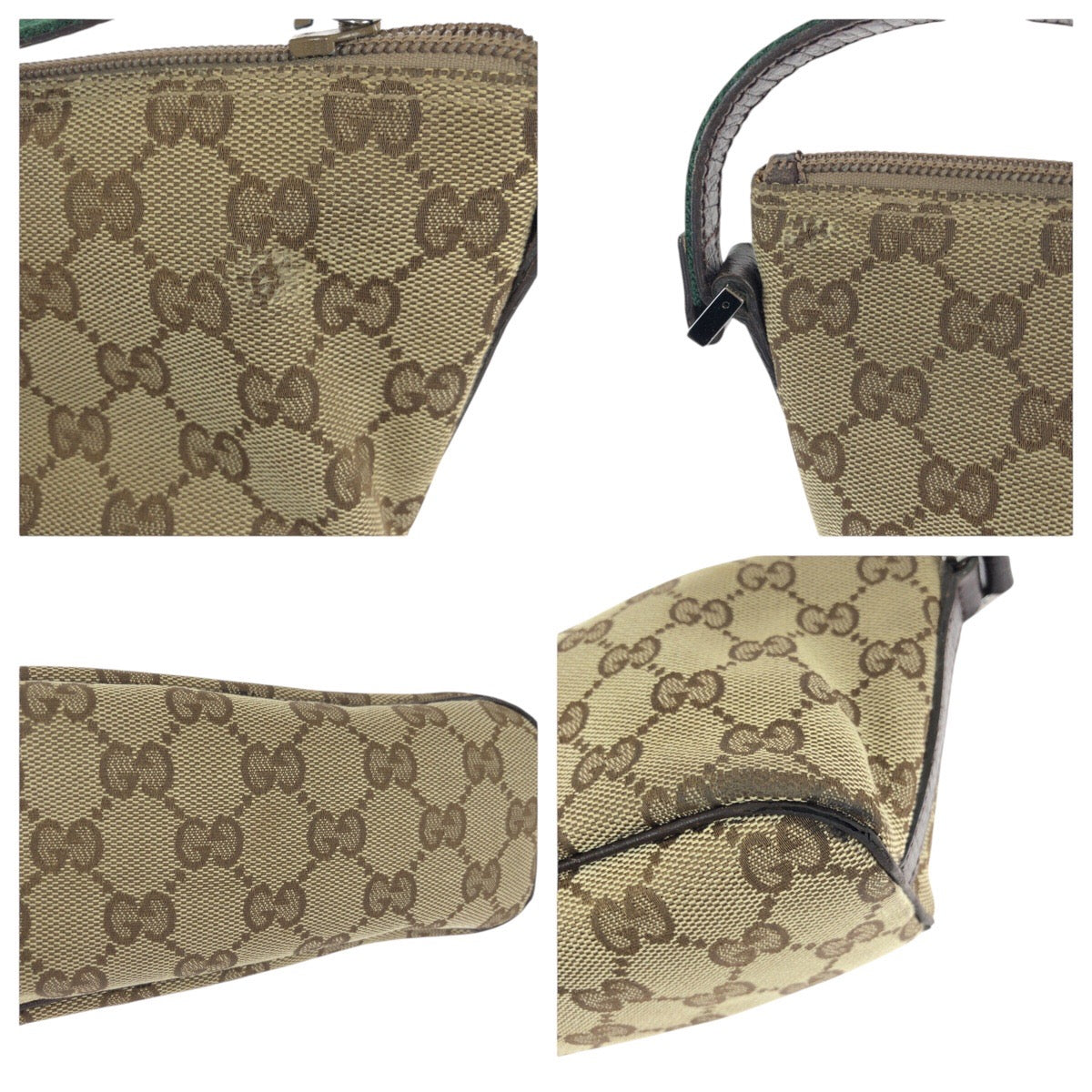 23283
GUCCI グッチ シェリーライン ベージュ シルバー金具 GGキャンバス / レザー 141809 ハンドバッグ アクセサリーポーチ レディース AB28