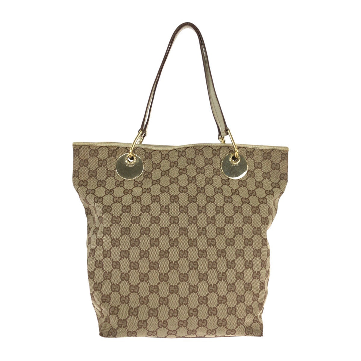 23284
GUCCI グッチ ベージュ ホワイト ゴールド金具 GGキャンバス / レザー 120836 トートバッグ ショルダーバッグ レディース AB21