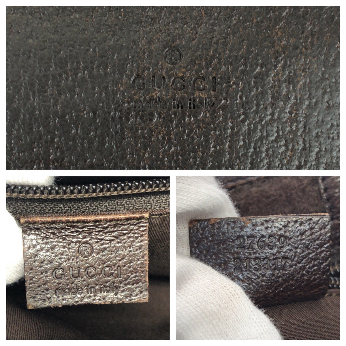 23285
GUCCI グッチ ブラウン ベージュ シルバー金具 GGキャンバス / レザー 27639 ショルダーバッグ ポシェット レディース ABP35