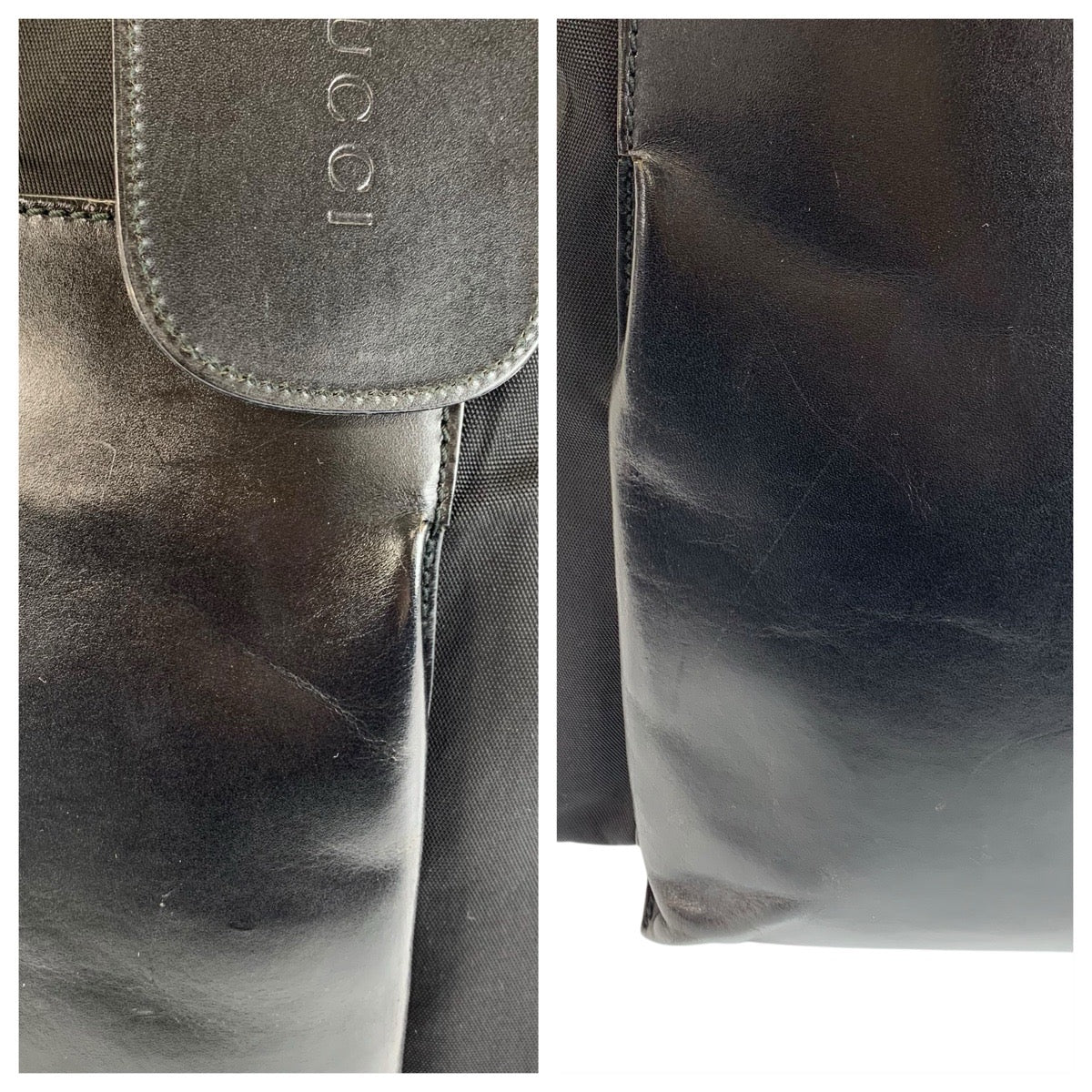 23286
GUCCI グッチ ブラック 黒 ナイロン / レザー 019 2020 0528 06 トートバッグ ハンドバッグ レディース ABP35