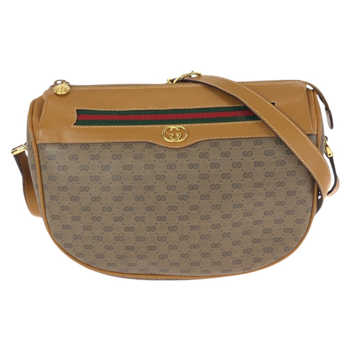 23287
GUCCI グッチ ヴィンテージ オールドグッチ シェリーライン マイクロGG ブラウン ゴールド金具 GGスプリームキャンバス / レザー 001.58.0918 ショルダーバッグ レディース ABP42