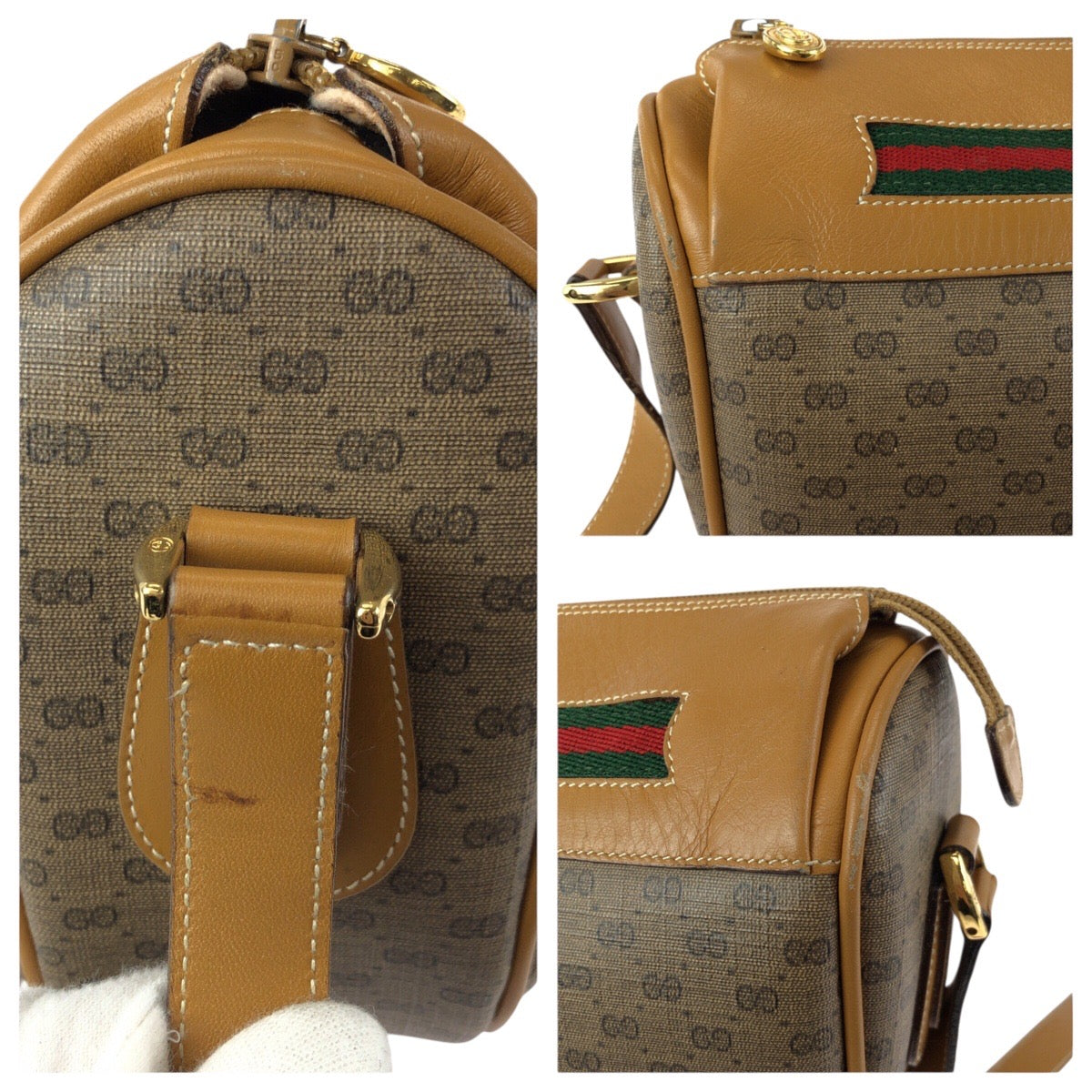 23287
GUCCI グッチ ヴィンテージ オールドグッチ シェリーライン マイクロGG ブラウン ゴールド金具 GGスプリームキャンバス / レザー 001.58.0918 ショルダーバッグ レディース ABP42