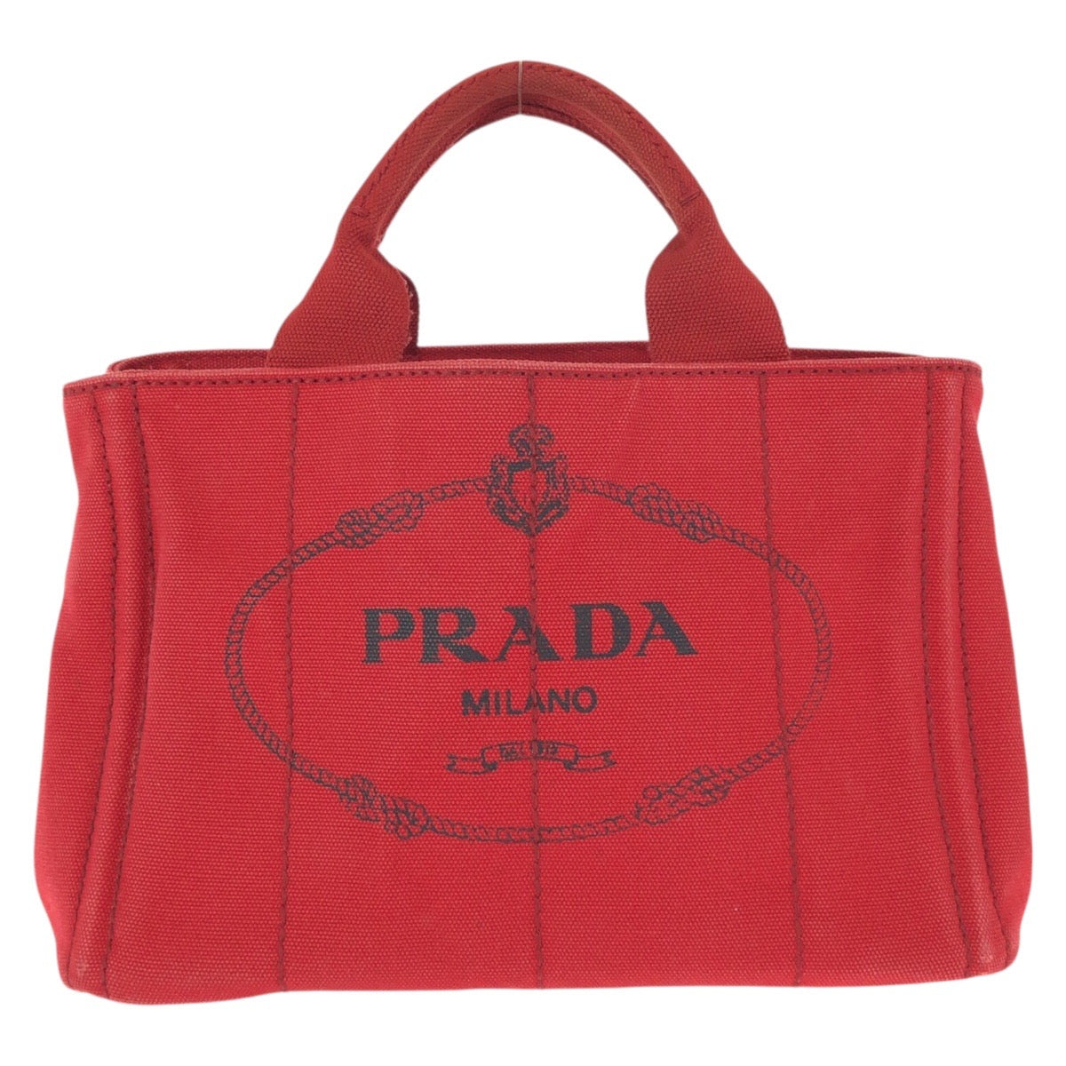 23289
PRADA プラダ カナパ レッド ゴールド金具 キャンバス トートバッグ ハンドバッグ レディース AB38