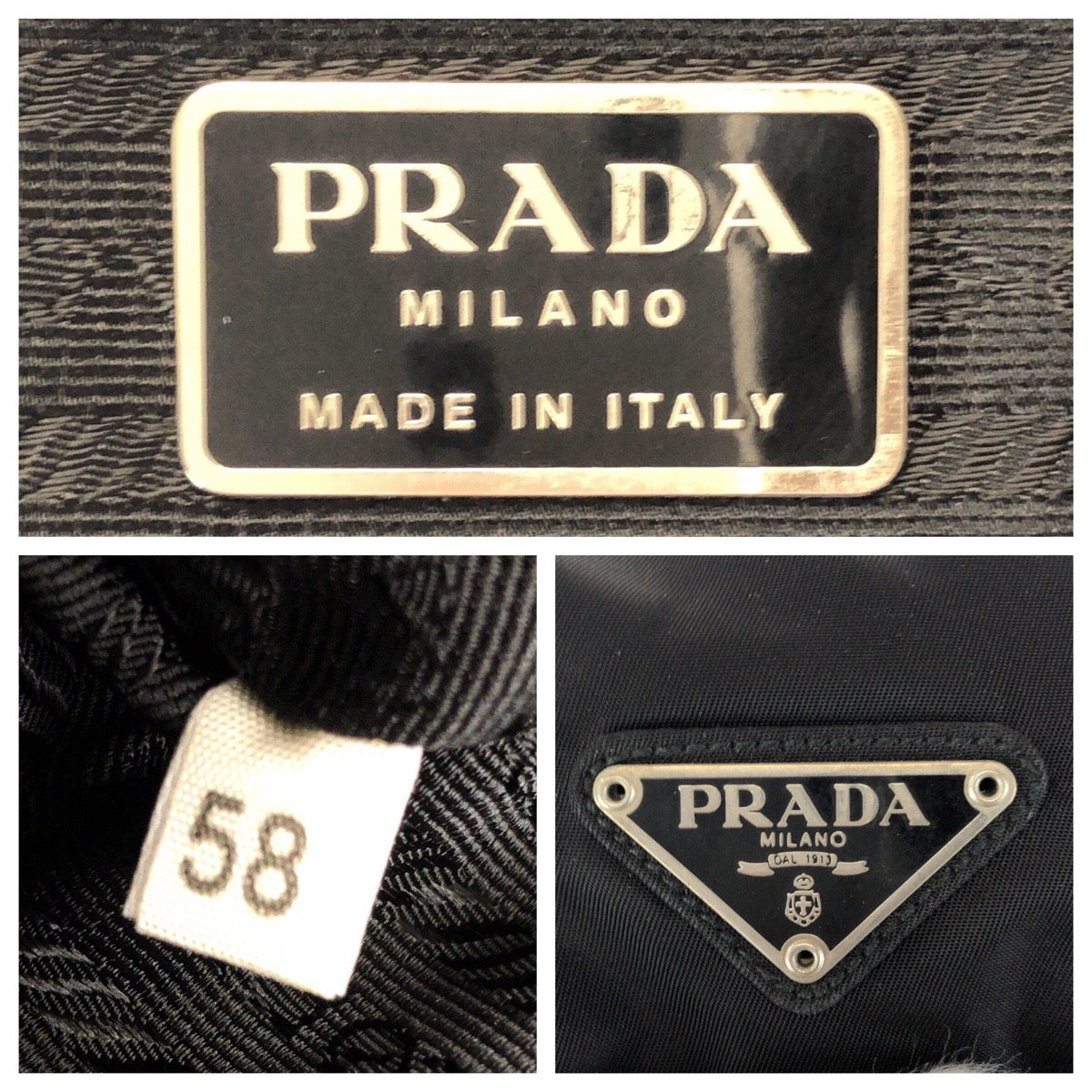 23290
PRADA プラダ テスート 三角ロゴプレート ブラック 黒 シルバー金具 ナイロン / レザー リュックサック バックパック レディース ABP42