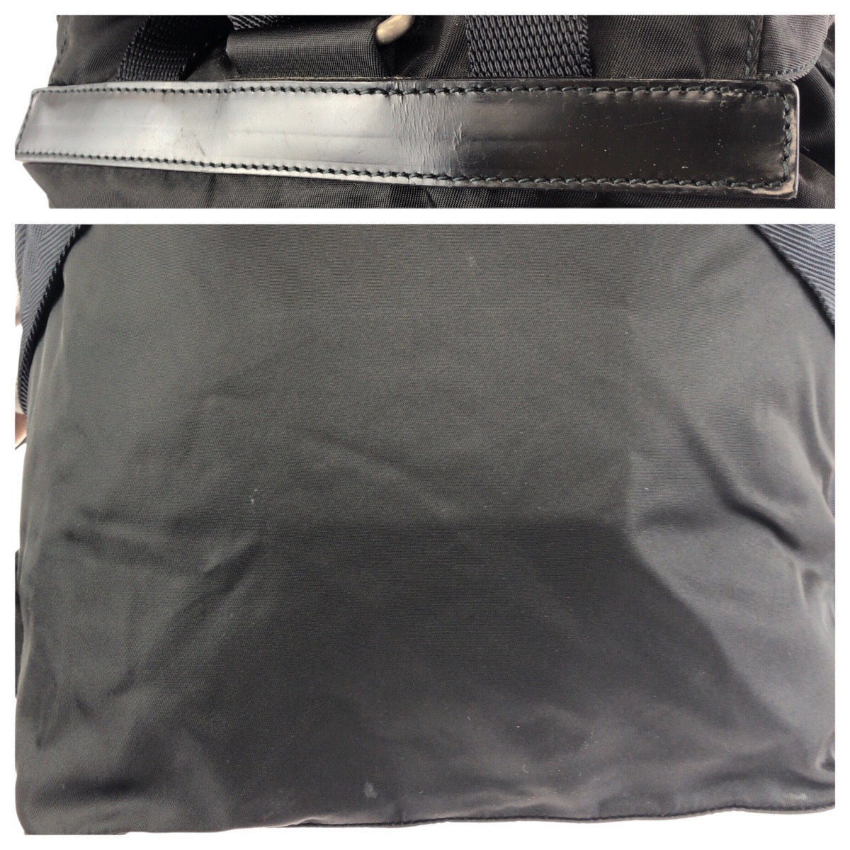 23290
PRADA プラダ テスート 三角ロゴプレート ブラック 黒 シルバー金具 ナイロン / レザー リュックサック バックパック レディース ABP42