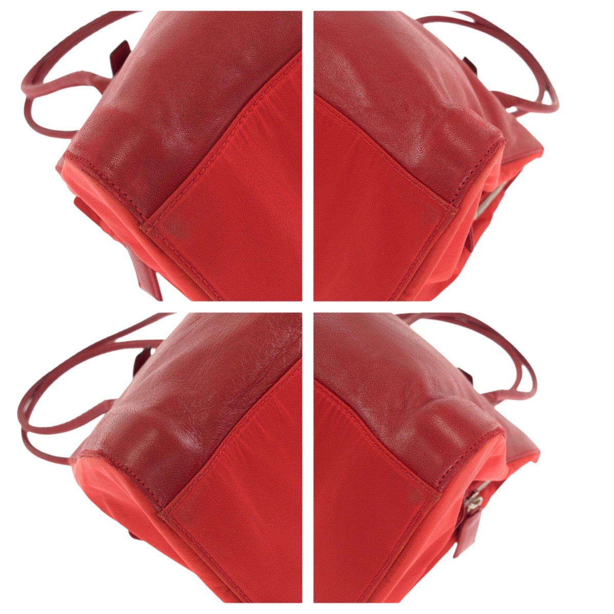 23292
PRADA プラダ テスート レッド シルバー金具 レザー / ナイロン ショルダーバッグ トートバッグ レディース ABP42