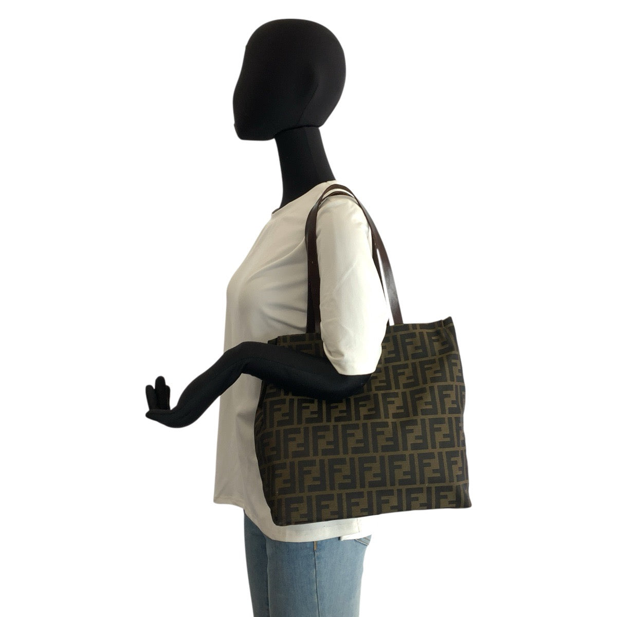 23295
FENDI フェンディ ヴィンテージ ズッカ ブラウン キャンバス / レザー 71 15978 1 991 トートバッグ ショルダーバッグ レディース A42