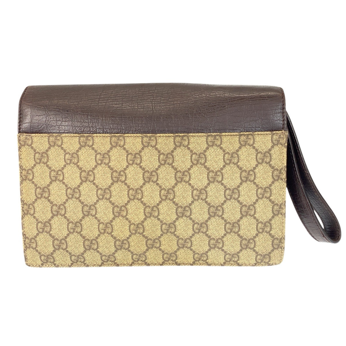 23296
GUCCI グッチ ブラウン ベージュ シルバー金具 GGスプリームキャンバス / レザー 131213 クラッチバッグ セカンドバッグ メンズ AB28
