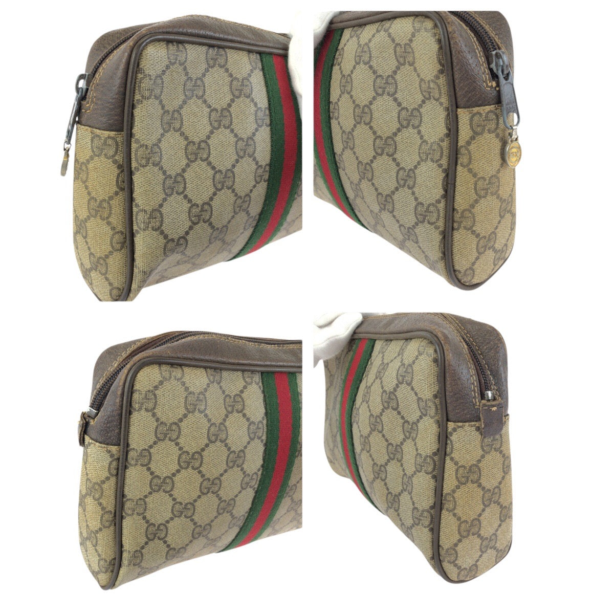 23300
GUCCI グッチ ヴィンテージ シェリーライン オールドグッチ ベージュ ブラウン ゴールド金具 GGスプリームキャンバス 010.378 クラッチバッグ セカンドバッグ メンズ AB16