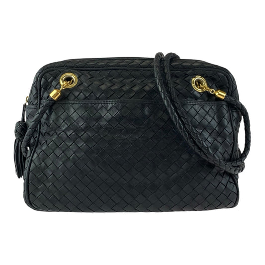 23302
BOTTEGAVENETA ボッテガヴェネタ イントレチャート ブラック 黒 ゴールド金具 レザー 9G00005032G510 ショルダーバッグ レディース ABP52