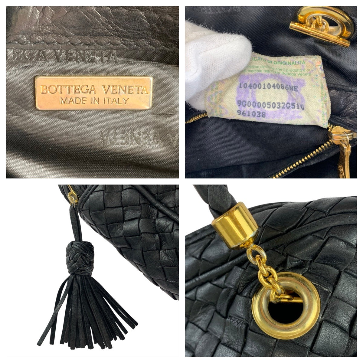 23302
BOTTEGAVENETA ボッテガヴェネタ イントレチャート ブラック 黒 ゴールド金具 レザー 9G00005032G510 ショルダーバッグ レディース ABP52