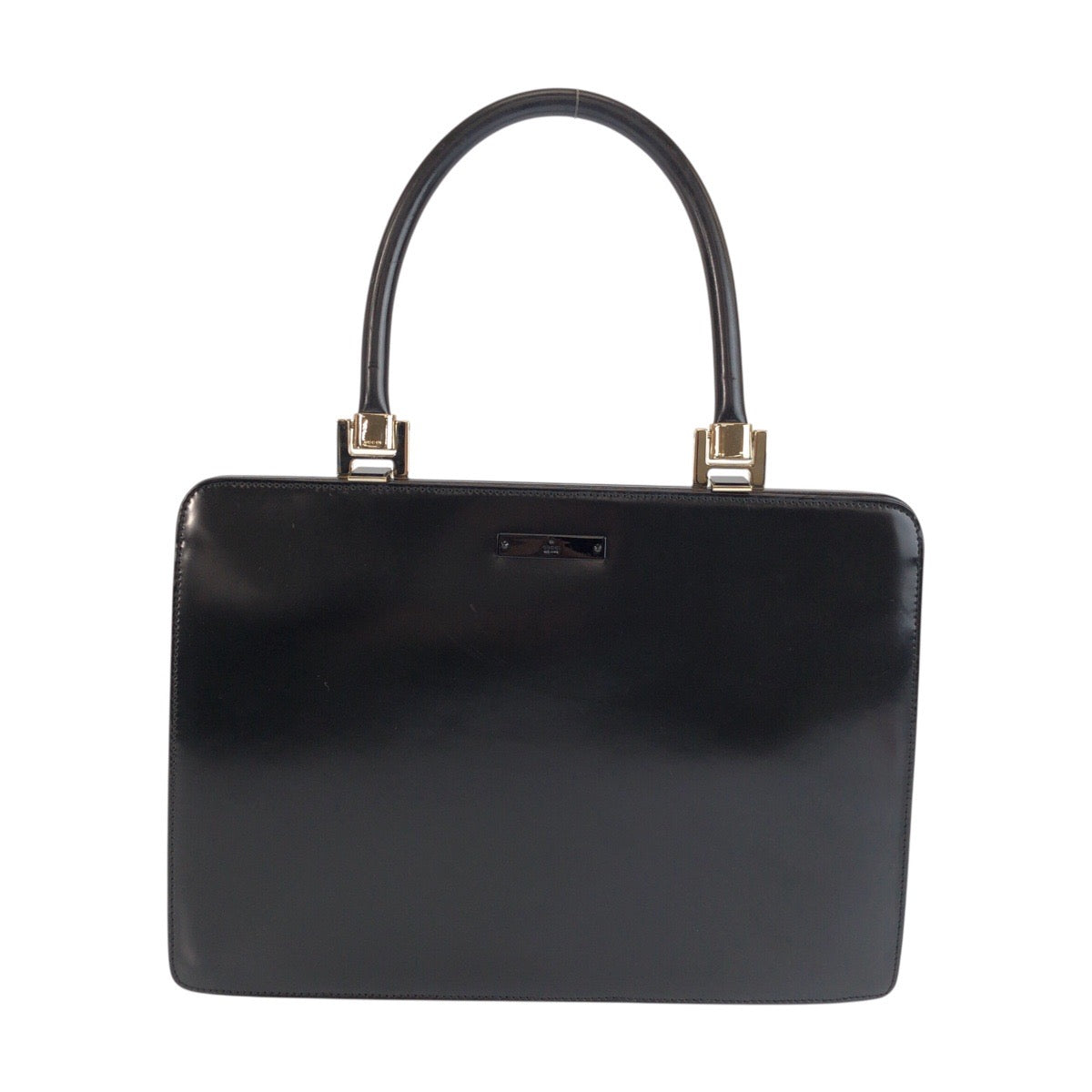 23303
GUCCI Black Silver Hardware Leather 0014220 Handbag Vanity Bag Women's A42