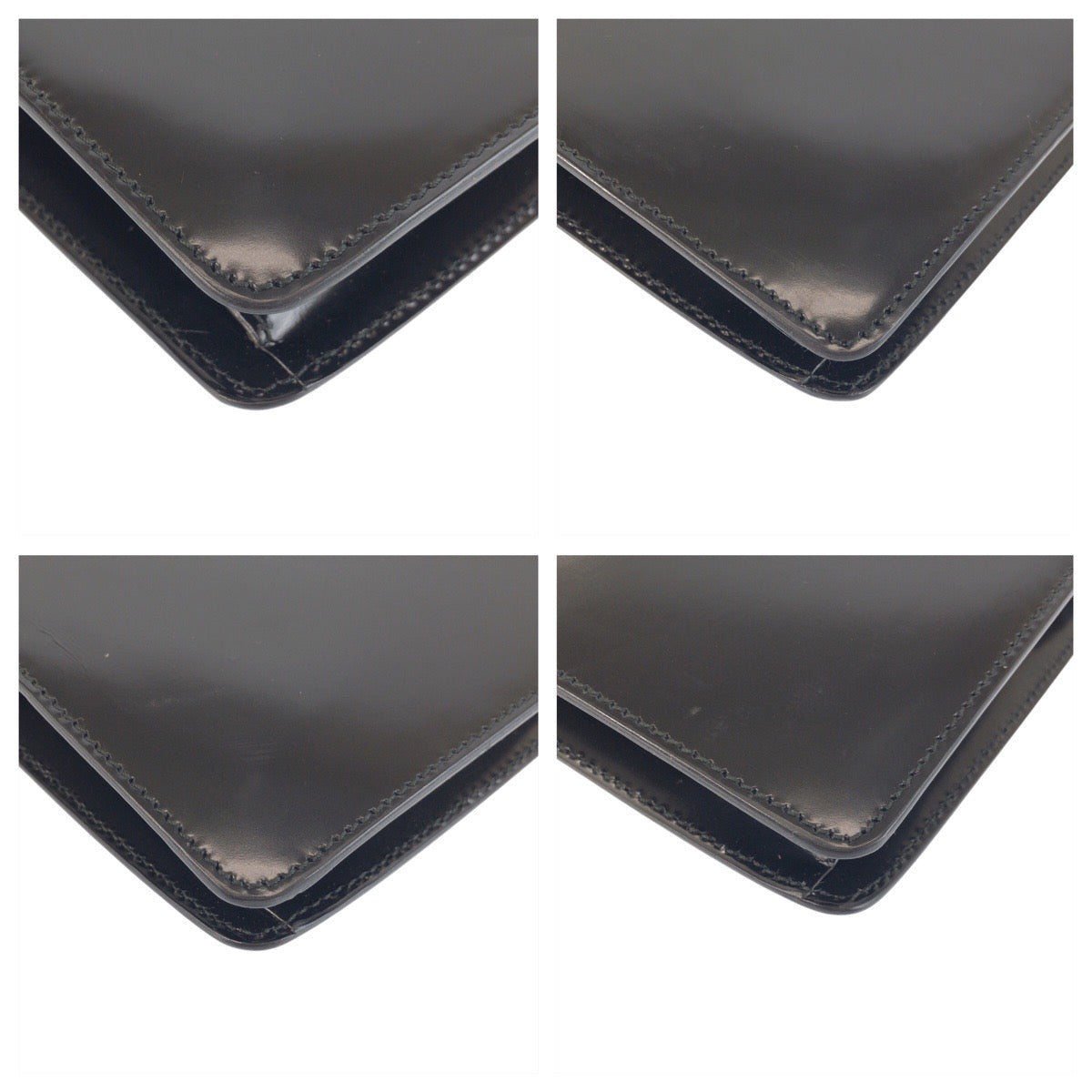 23303
GUCCI Black Silver Hardware Leather 0014220 Handbag Vanity Bag Women's A42
