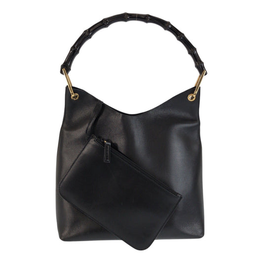 23304
GUCCI グッチ バンブー ブラック 黒 ゴールド金具 レザー 001 2058 1880 0 ショルダーバッグ ハンドバッグ レディース ABP28