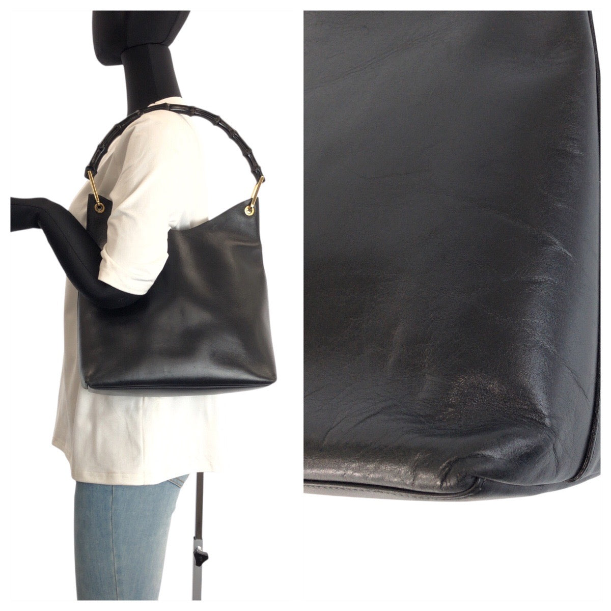 23304
GUCCI グッチ バンブー ブラック 黒 ゴールド金具 レザー 001 2058 1880 0 ショルダーバッグ ハンドバッグ レディース ABP28