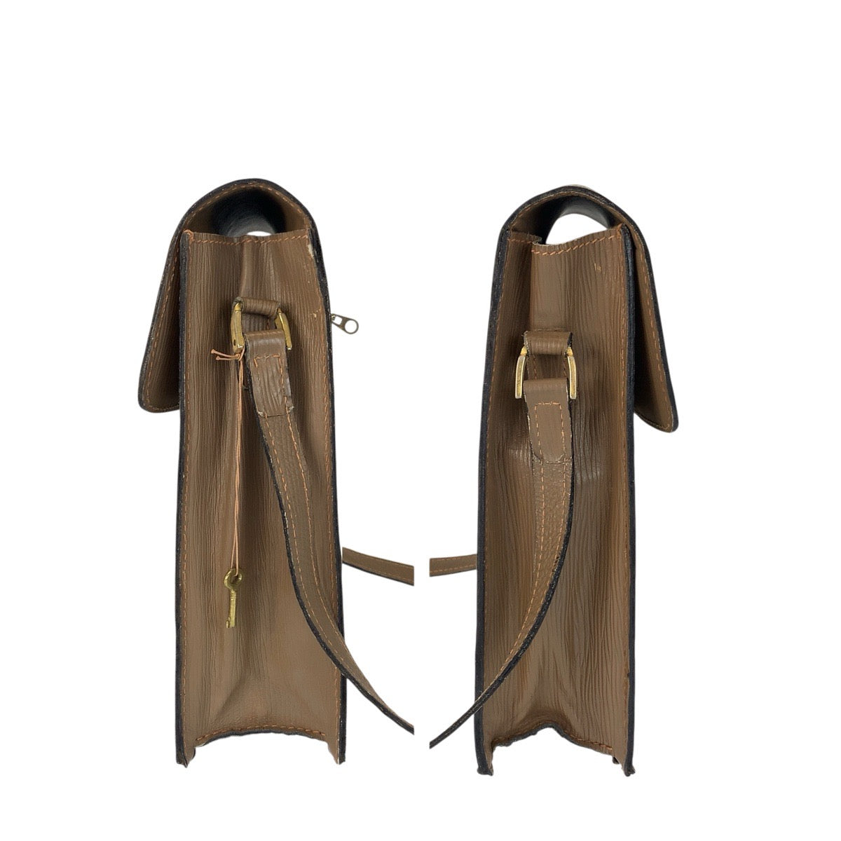 23307
FENDI フェンディ ヴィンテージ ズッカ ブラウン ゴールド金具 PVC / レザー ショルダーバッグ メッセンジャーバッグ レディース AB28