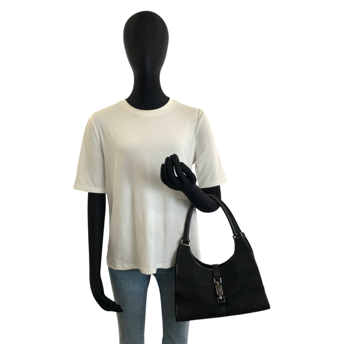 23308
GUCCI グッチ ジャッキー ジャンボGG ブラック 黒 GGキャンバス / レザー 002 1067 ハンドバッグ レディース AB28