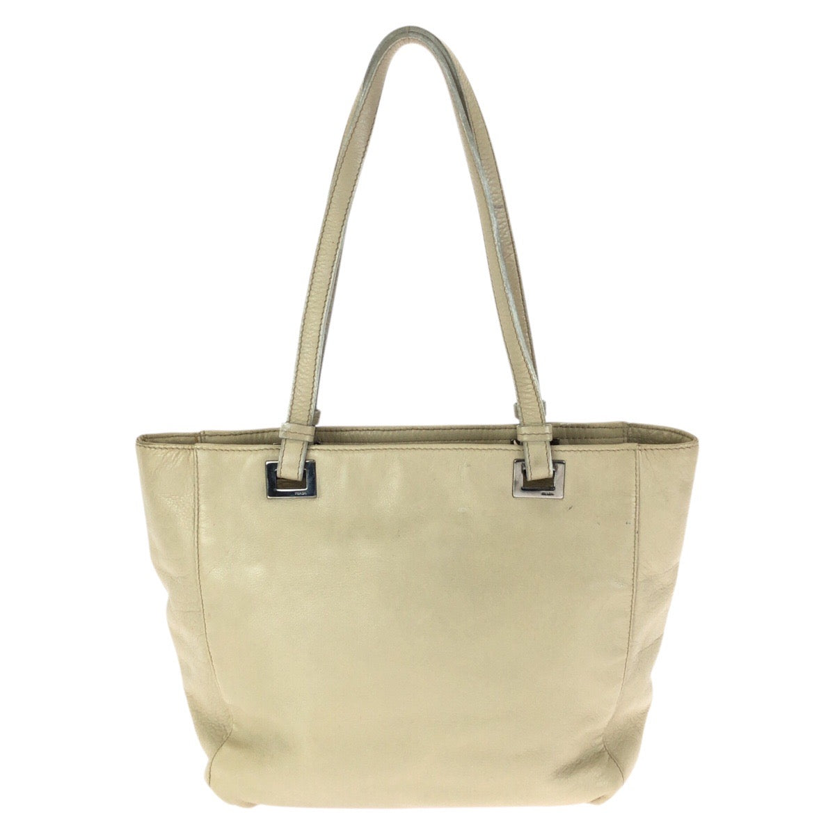 23312
PRADA プラダ 三角ロゴプレート ベージュ シルバー金具 レザー トートバッグ ショルダーバッグ レディース AB28