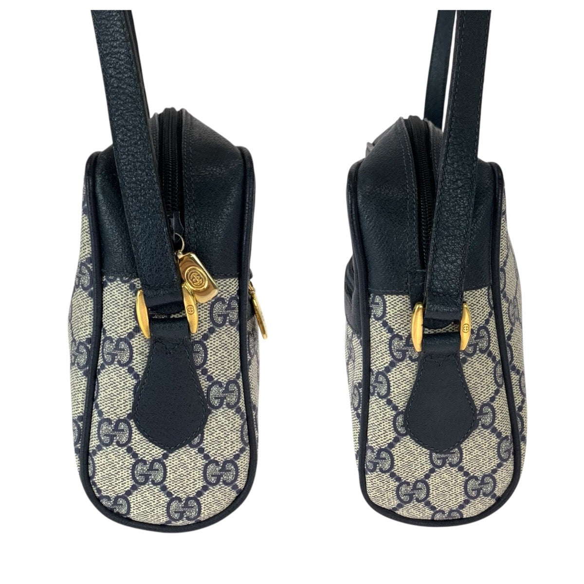 23314
GUCCI グッチ ヴィンテージ シェリーライン オールドグッチ ネイビー ベージュ ゴールド金具 GGスプリームキャンバス / レザー 119 02 087 ショルダーバッグ ポシェット レディース AB35