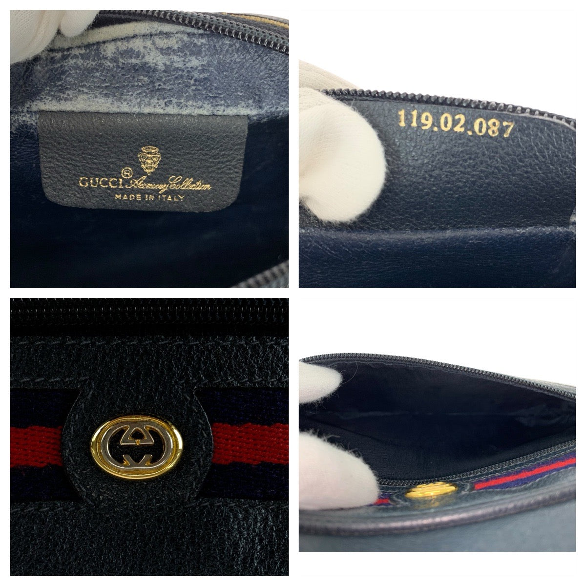 23314
GUCCI グッチ ヴィンテージ シェリーライン オールドグッチ ネイビー ベージュ ゴールド金具 GGスプリームキャンバス / レザー 119 02 087 ショルダーバッグ ポシェット レディース AB35