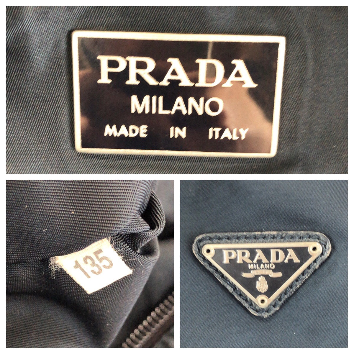 23319
PRADA プラダ テスート サフィアーノ 三角ロゴプレート ネイビー シルバー金具 ナイロン / レザー ボストンバッグ トラベルバッグ 旅行バッグ メンズ AB37