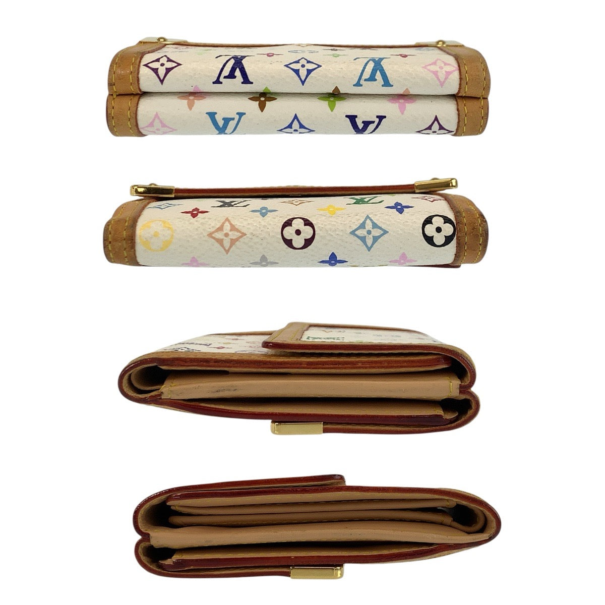 23327
LOUIS VUITTON ルイヴィトン マルチカラー ポルトモネビエカルトクレディ ブロン ホワイト ゴールド金具 PVC / レザー M92983 折財布 コンパクトウォレット レディース ABP45