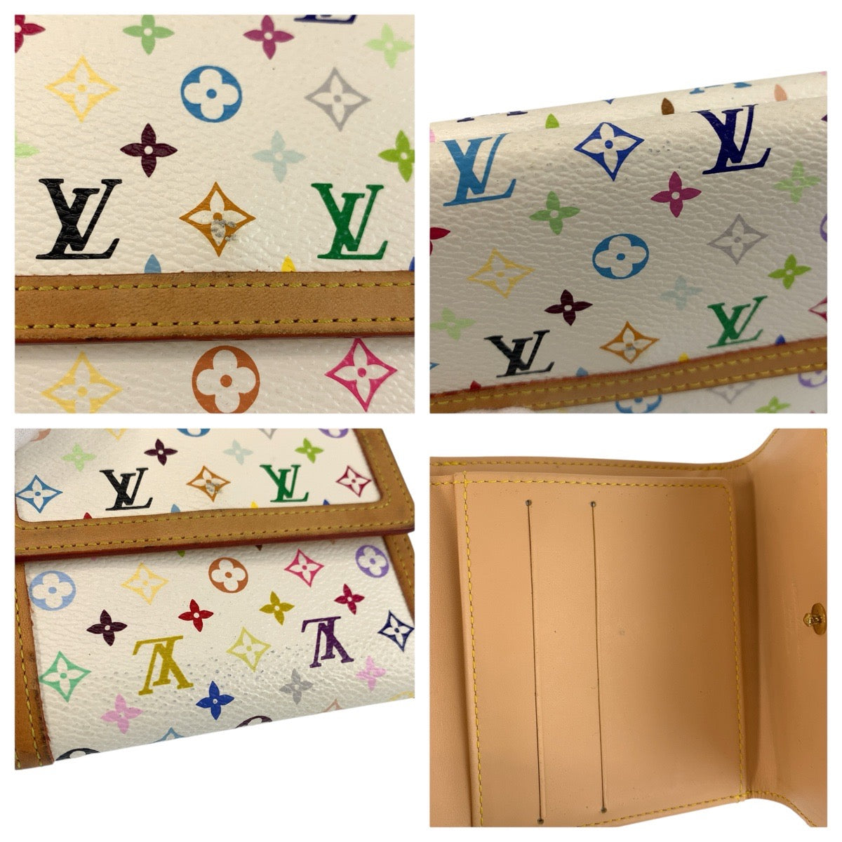 23327
LOUIS VUITTON ルイヴィトン マルチカラー ポルトモネビエカルトクレディ ブロン ホワイト ゴールド金具 PVC / レザー M92983 折財布 コンパクトウォレット レディース ABP45