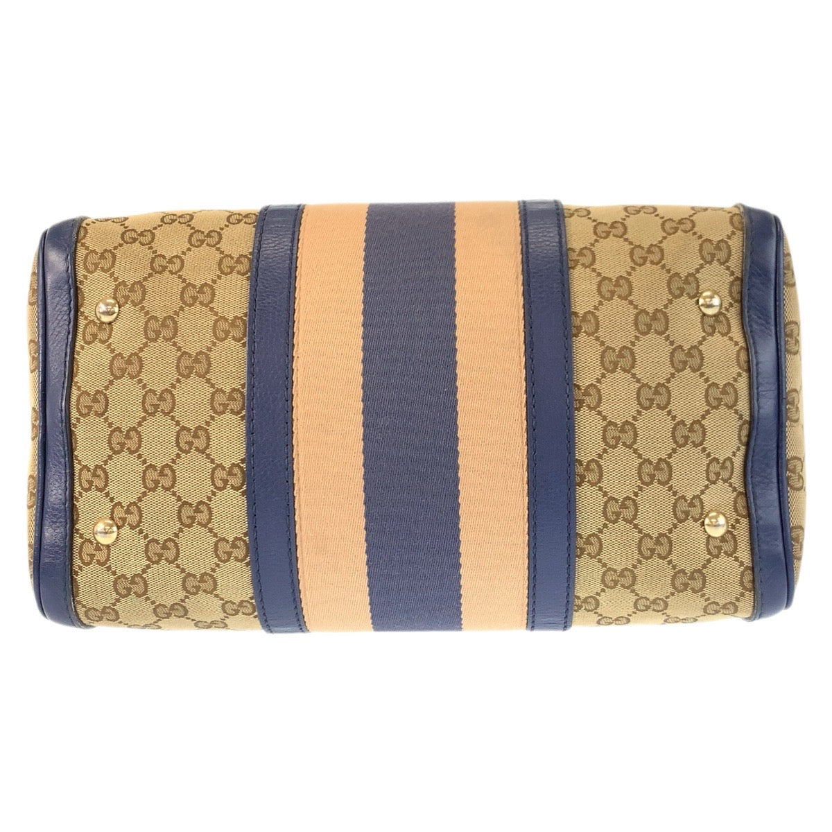 23330
GUCCI グッチ シェリーライン ベージュ ブルー ゴールド金具 GGキャンバス / レザー 247205 ハンドバッグ ボストンバッグ ショルダーバッグ レディース AB58
