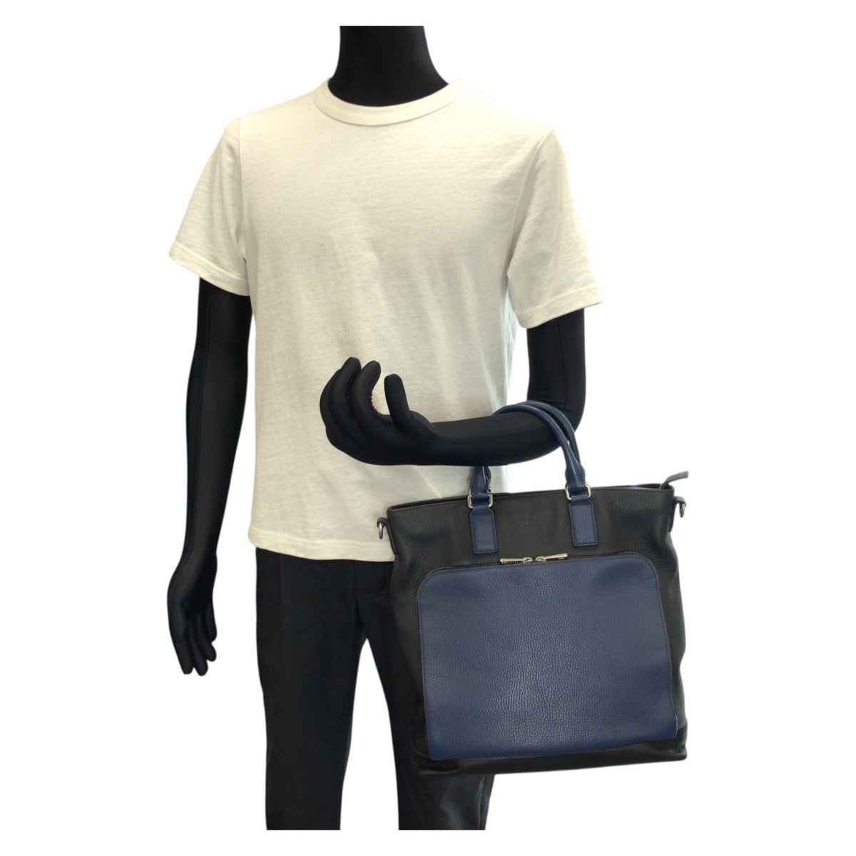 23332
GUCCI グッチ コスモポリス 2way ネイビー ブラック シルバー金具 レザー 406463 ショルダーバッグ トートバッグ メンズ ABP60