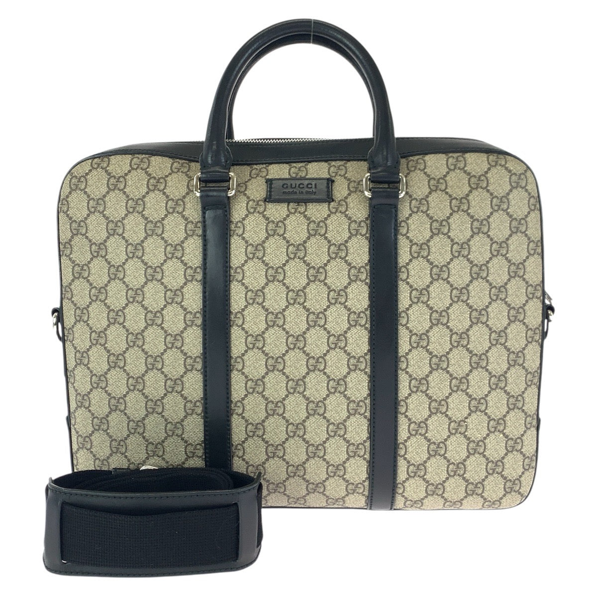 23333
GUCCI グッチ 2way ベージュ ブラック シルバー金具 GGスプリームキャンバス / レザー 450944 ビジネスバッグ ブリーフケース ショルダーバッグ メンズ ABP65