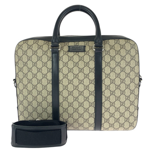 23333
GUCCI グッチ 2way ベージュ ブラック シルバー金具 GGスプリームキャンバス / レザー 450944 ビジネスバッグ ブリーフケース ショルダーバッグ メンズ ABP65