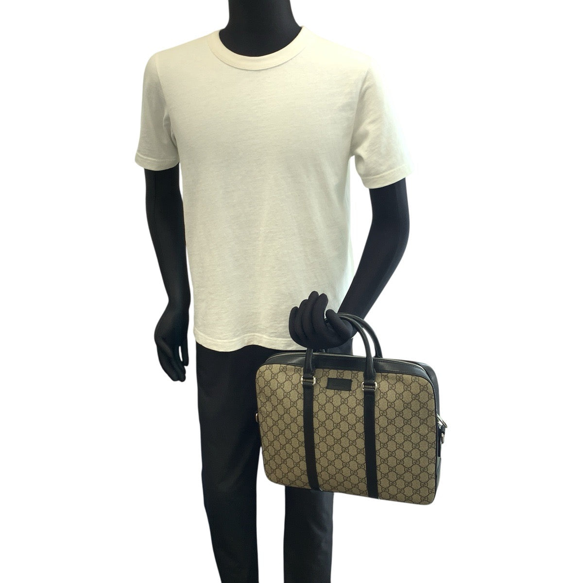 23333
GUCCI グッチ 2way ベージュ ブラック シルバー金具 GGスプリームキャンバス / レザー 450944 ビジネスバッグ ブリーフケース ショルダーバッグ メンズ ABP65