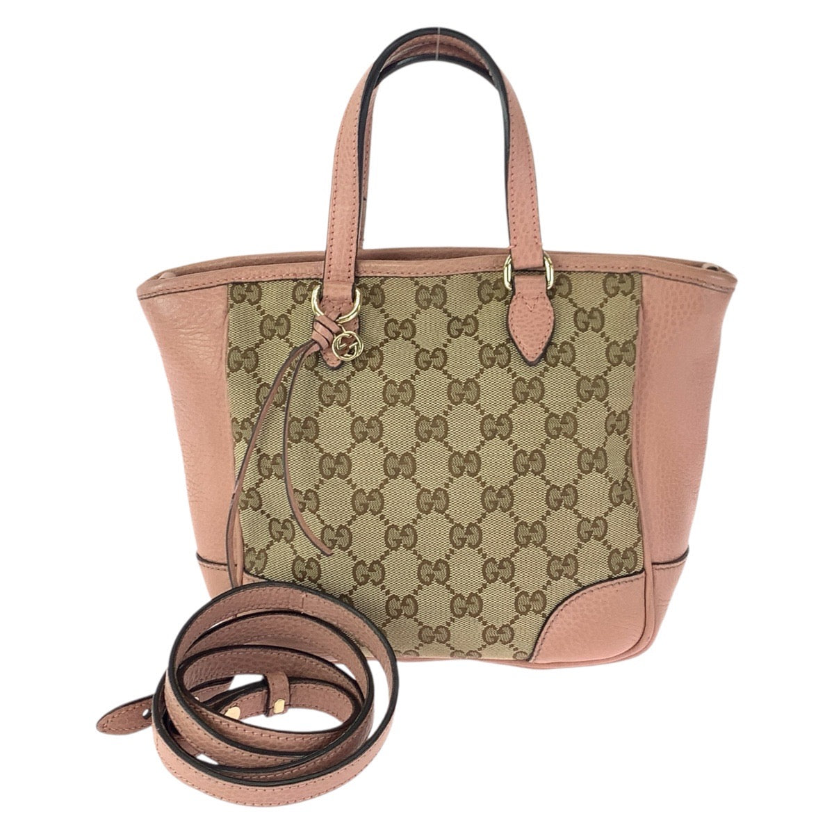 23334
GUCCI グッチ 2way ベージュ ピンク ゴールド金具 GGキャンバス / レザー 449241 トートバッグ ショルダーバッグ レディース ABP52