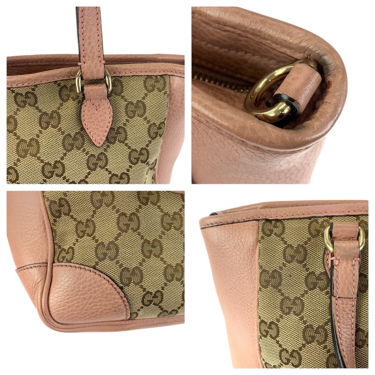 23334
GUCCI グッチ 2way ベージュ ピンク ゴールド金具 GGキャンバス / レザー 449241 トートバッグ ショルダーバッグ レディース ABP52