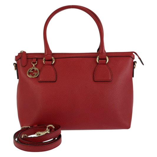 23335
GUCCI グッチ インターロッキング レッド ゴールド金具 レザー 449659 ハンドバッグ トートバッグ ショルダーバッグ 2way レディース ABP54