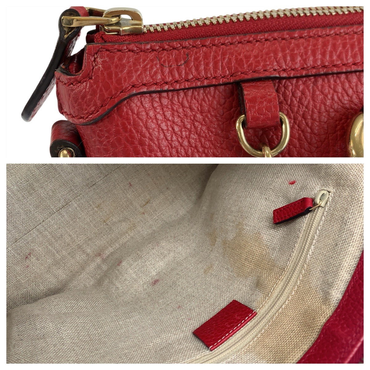 23335
GUCCI グッチ インターロッキング レッド ゴールド金具 レザー 449659 ハンドバッグ トートバッグ ショルダーバッグ 2way レディース ABP54