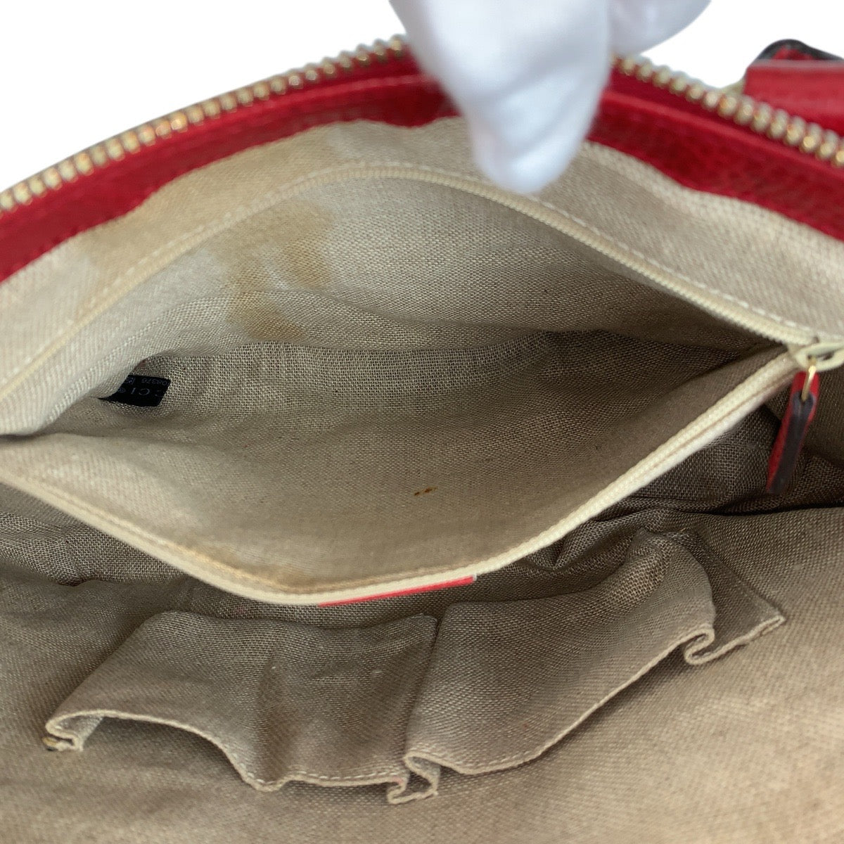 23335
GUCCI グッチ インターロッキング レッド ゴールド金具 レザー 449659 ハンドバッグ トートバッグ ショルダーバッグ 2way レディース ABP54