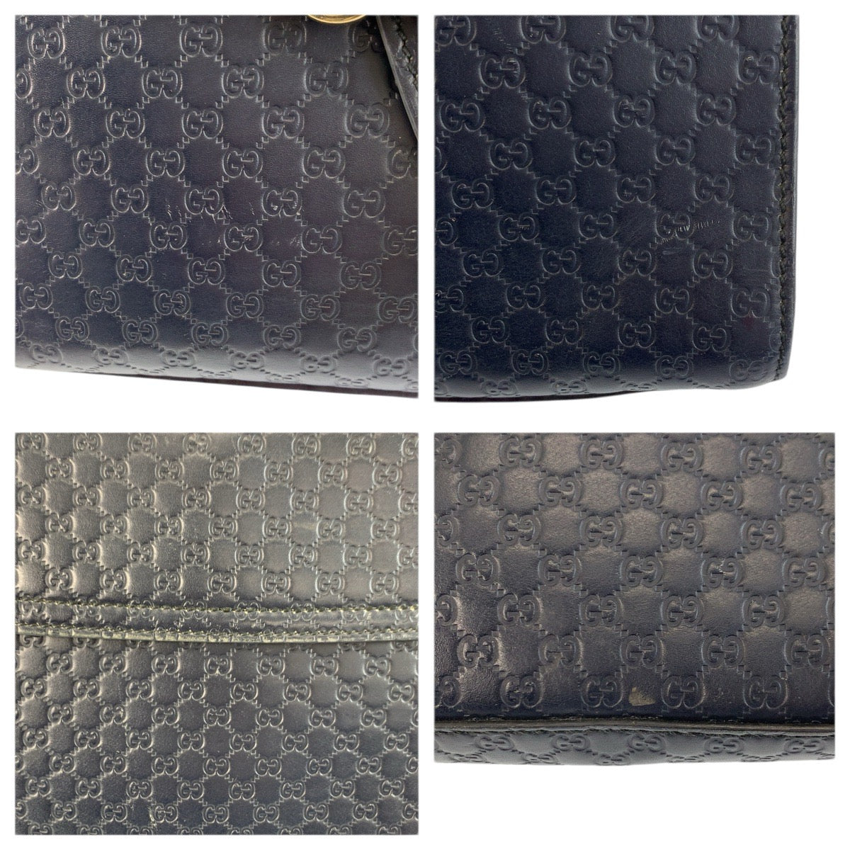 23336
GUCCI グッチ マイクログッチシマ エミリー ホースビット ネイビー ゴールド金具 レザー 449635 チェーンショルダーバッグ レディース AB
