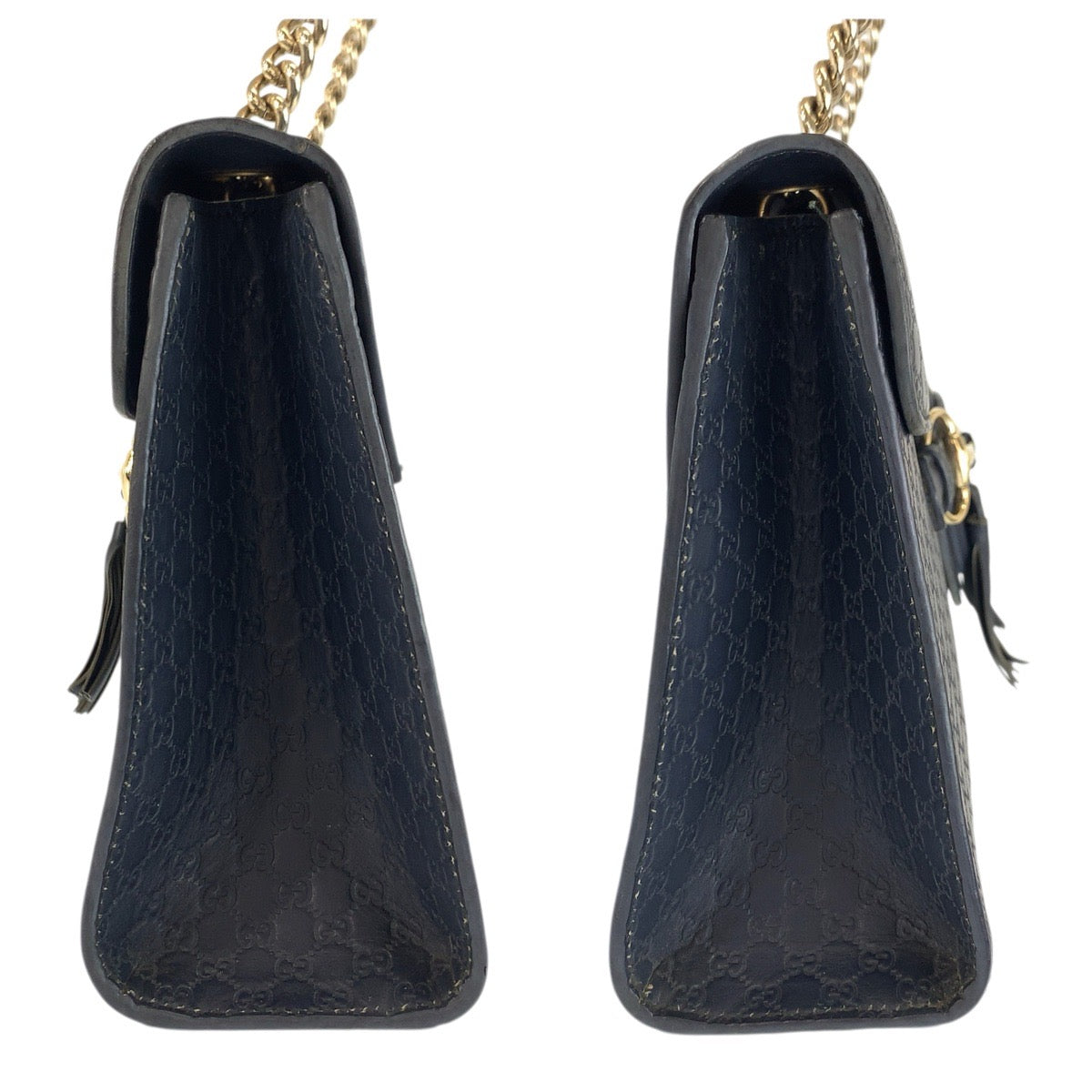 23336
GUCCI グッチ マイクログッチシマ エミリー ホースビット ネイビー ゴールド金具 レザー 449635 チェーンショルダーバッグ レディース AB
