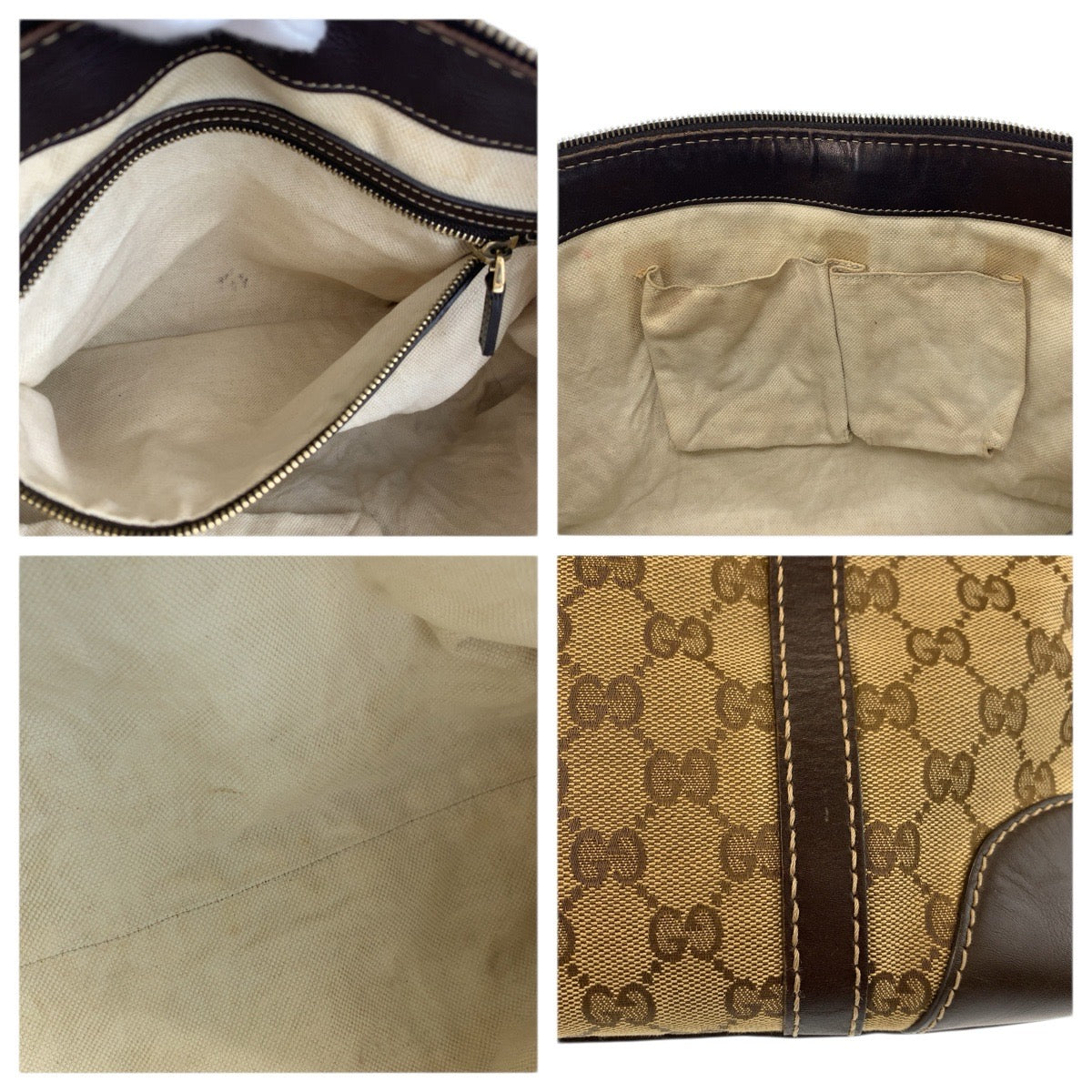23337
GUCCI グッチ ラブリー ブラウン ベージュ ゴールド金具 GGキャンバス / レザー 257069 トートバッグ ハンドバッグ レディース AB38