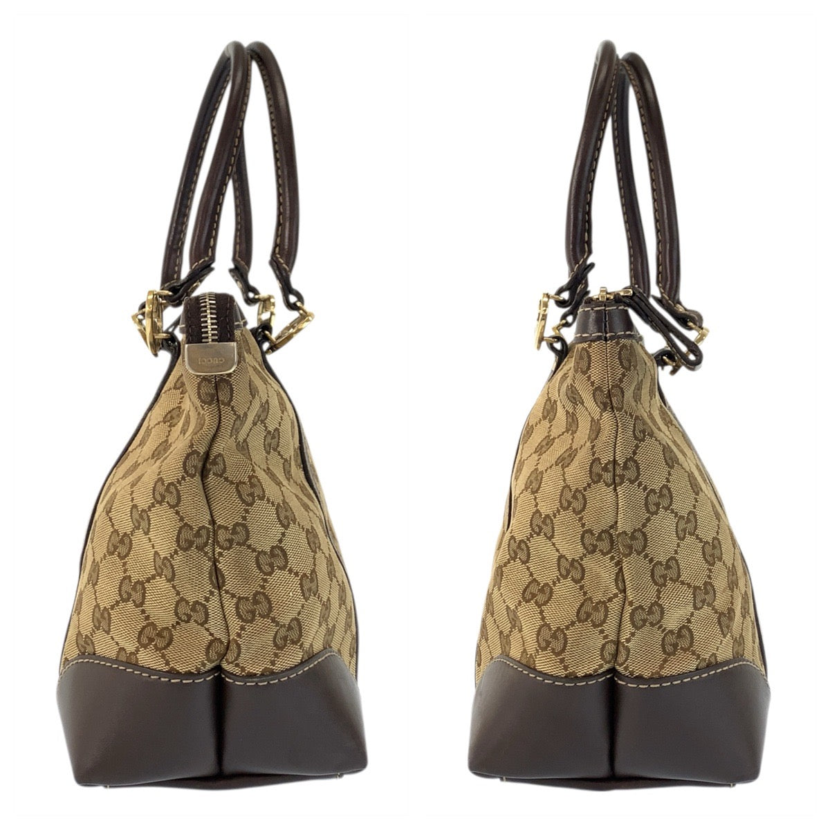 23337
GUCCI グッチ ラブリー ブラウン ベージュ ゴールド金具 GGキャンバス / レザー 257069 トートバッグ ハンドバッグ レディース AB38