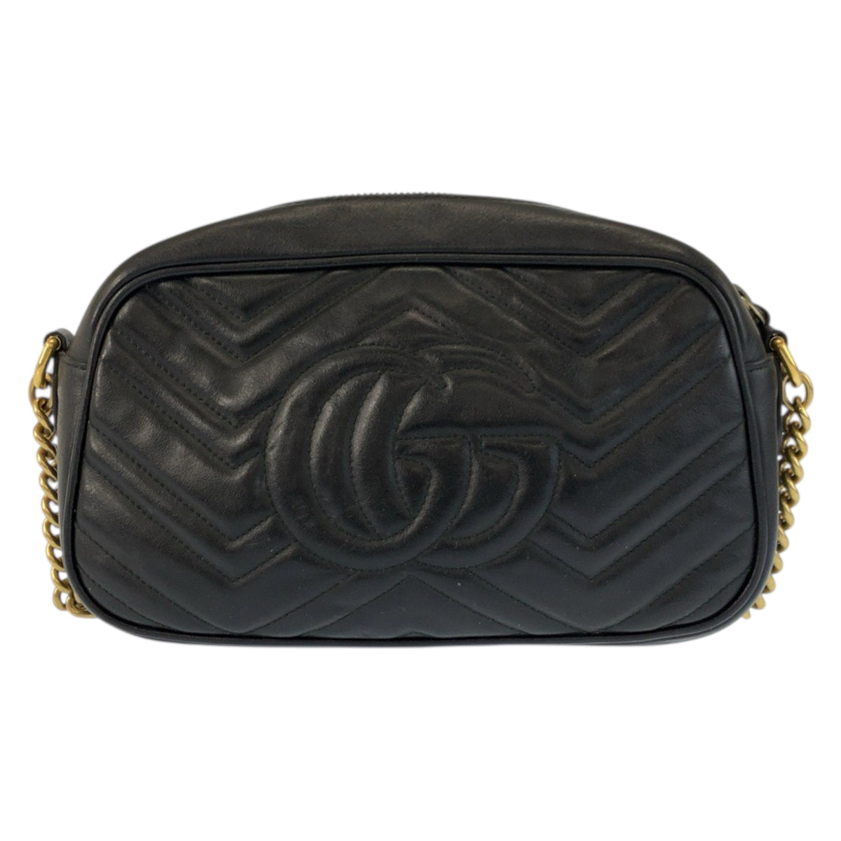 23339
GUCCI グッチ GGマーモント カメラバッグ ブラック 黒 ゴールド金具 レザー 447632 ショルダーバッグ ポシェット レディース ABP82