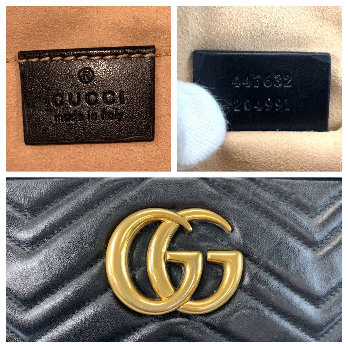 23339
GUCCI グッチ GGマーモント カメラバッグ ブラック 黒 ゴールド金具 レザー 447632 ショルダーバッグ ポシェット レディース ABP82