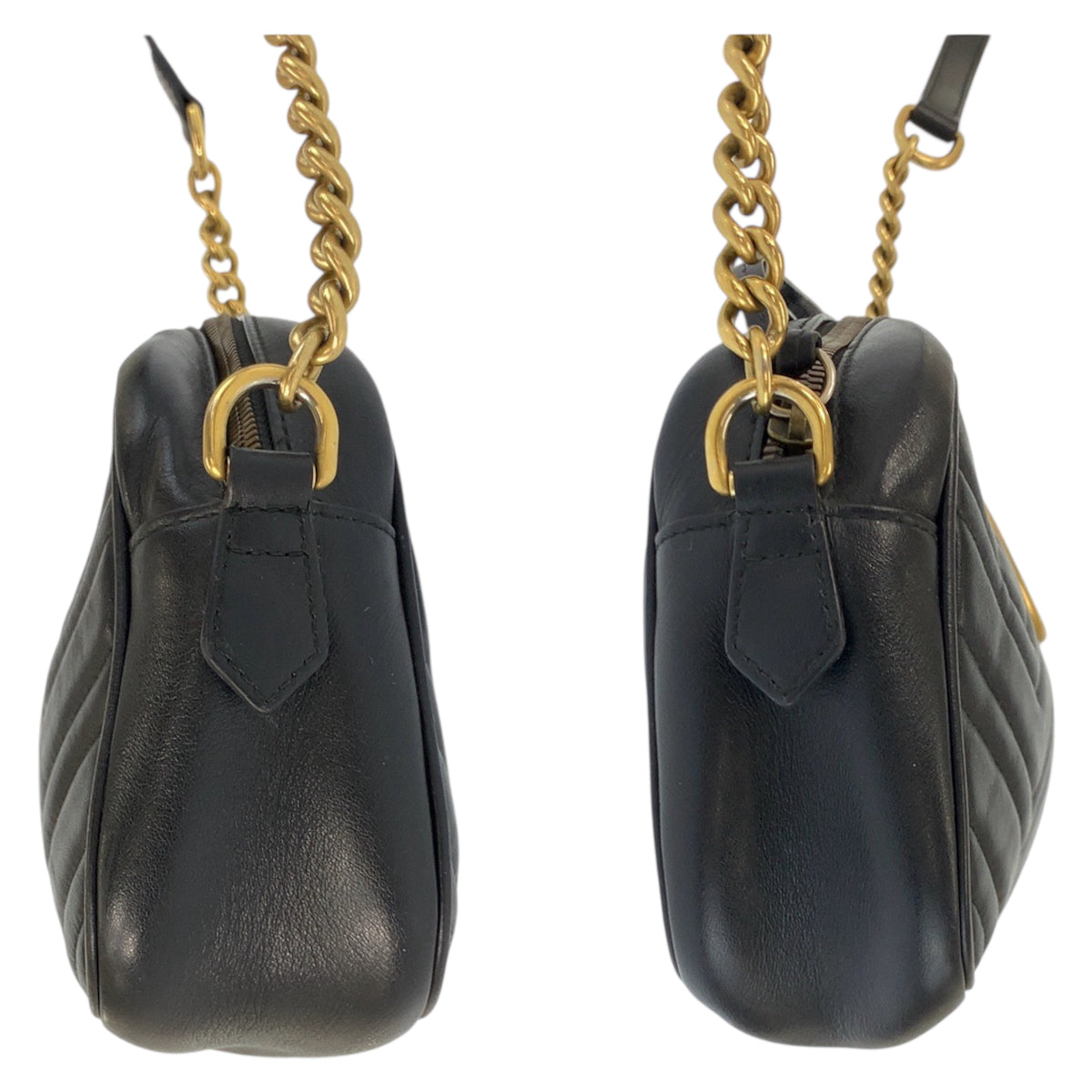 23339
GUCCI グッチ GGマーモント カメラバッグ ブラック 黒 ゴールド金具 レザー 447632 ショルダーバッグ ポシェット レディース ABP82