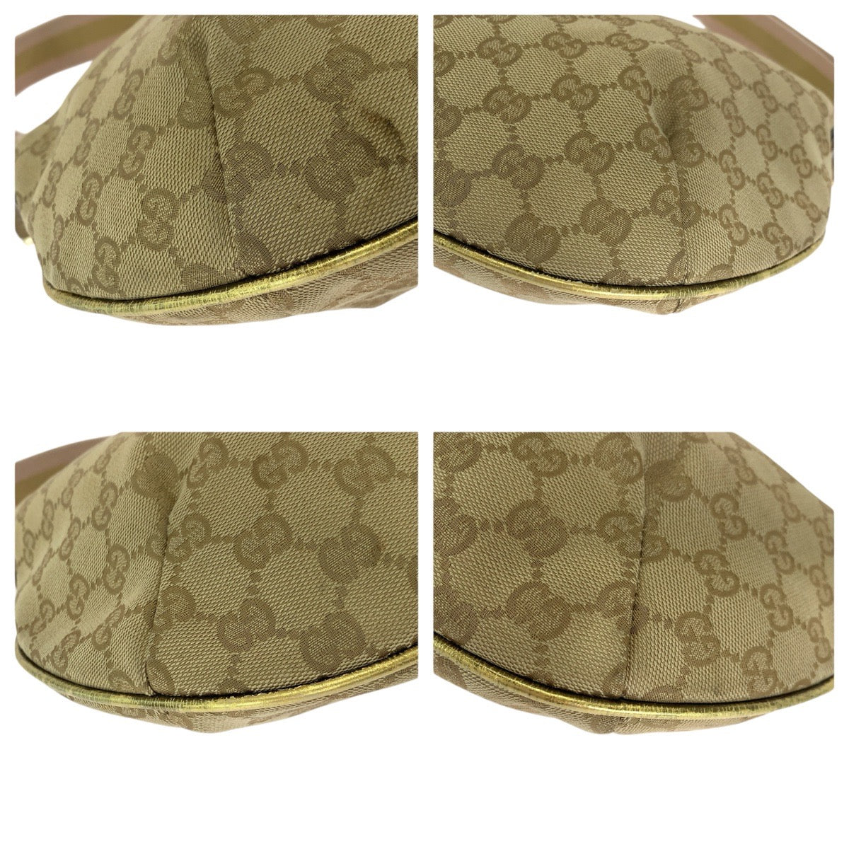 23340
GUCCI グッチ ベージュ ピンク ゴールド金具 GGキャンバス / パテントレザー 181092 ショルダーバッグ レディース ABP36