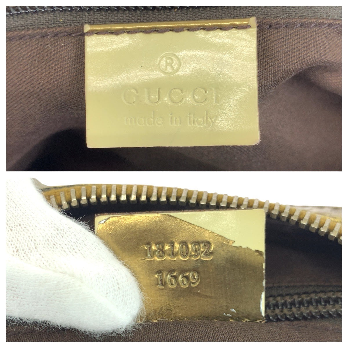 23340
GUCCI グッチ ベージュ ピンク ゴールド金具 GGキャンバス / パテントレザー 181092 ショルダーバッグ レディース ABP36
