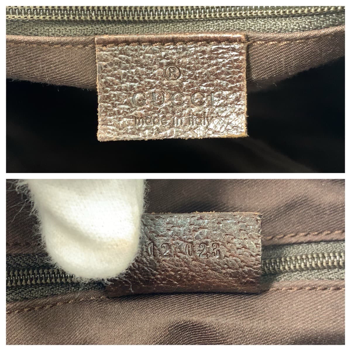 23341
GUCCI グッチ ベージュ ブラウン シルバー金具 GGキャンバス / レザー 121023 ショルダーバッグ トートバッグ レディース ABP40